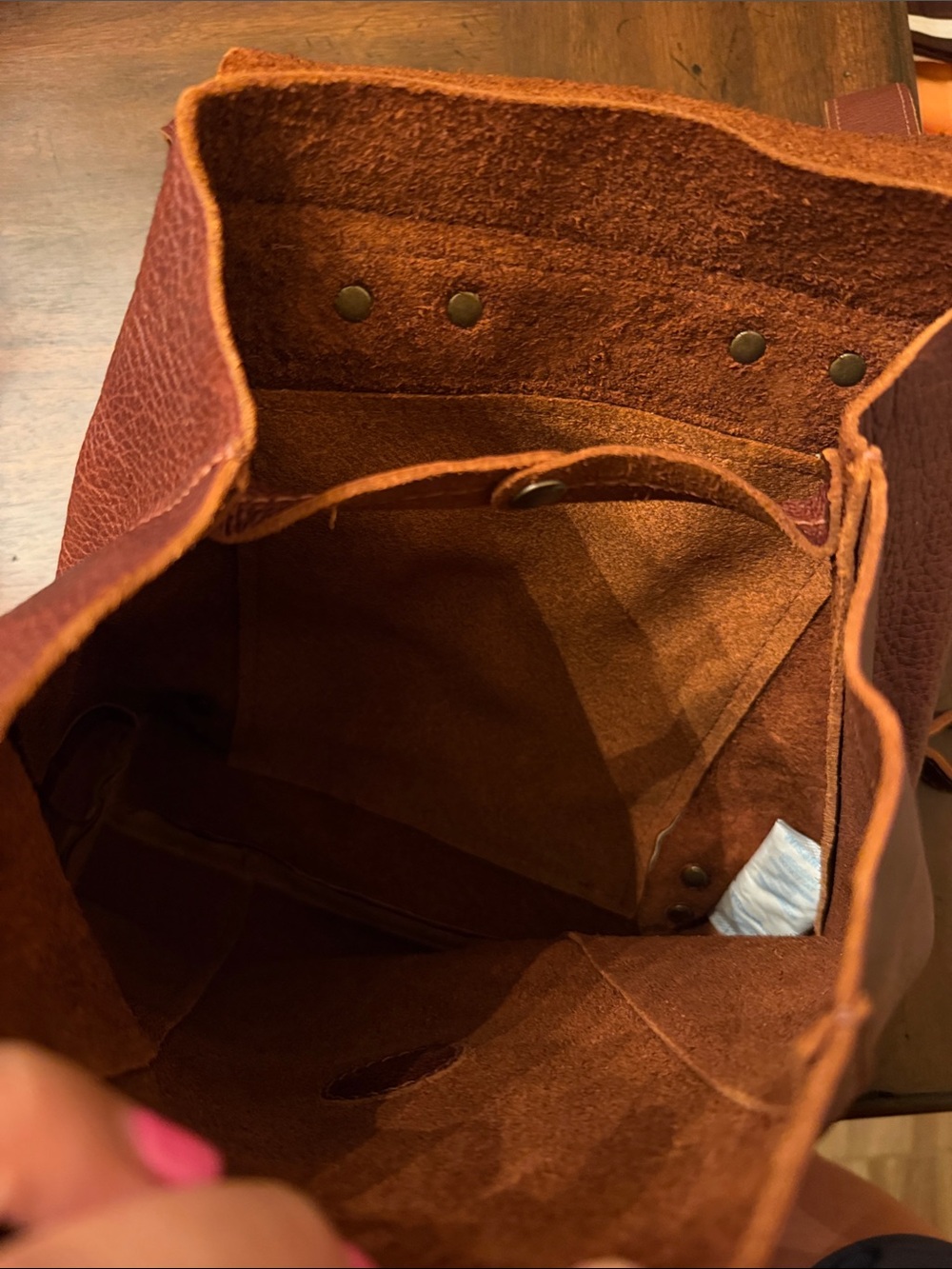 Women’s Boston Nutmeg Leather Backpack - Picture 6 of 9